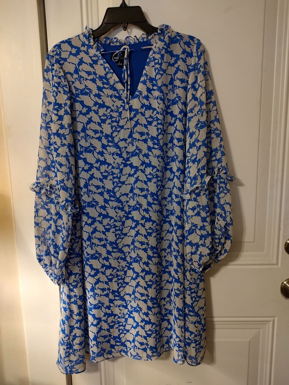 Blue Floral Shift Dress - Unknown Brand
